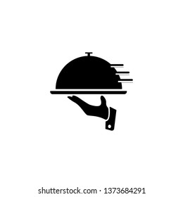 Food Tray on the Hand / Waiters Serving Icon Vector