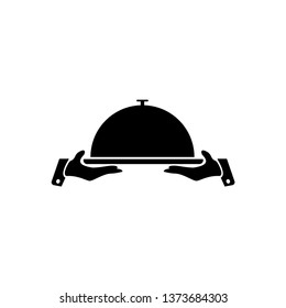 Food Tray on the Hand / Waiters Serving Icon Vector