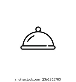 Food tray platter line icon isolated on white background