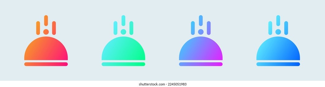 Food tray solid icon in gradient colors. Dinner signs vector illustration.