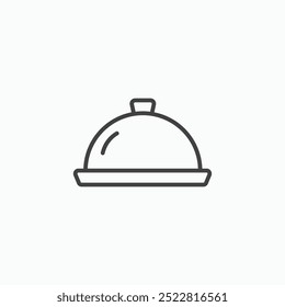 Food tray thin liner icon isolated