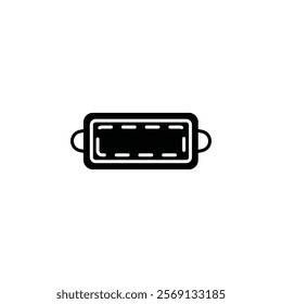Food tray Vector flat thin line illustration
