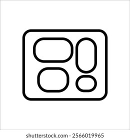 food tray vector icon line template