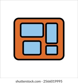 food tray vector icon line template