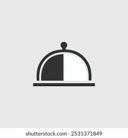 Conjunto de iconos de Vector de línea de bandeja de alimentos en estilo sólido y de contorno