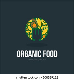 FOOD TREE ECO ORGANIC LOGO TEMPLATE EMBLEM