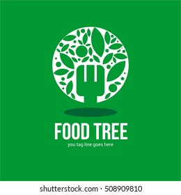 FOOD TREE LOGO TEMPLATE SYMBOL EMBLEM SIGN
