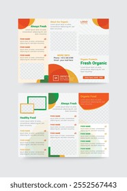 Food trifold brochure template design