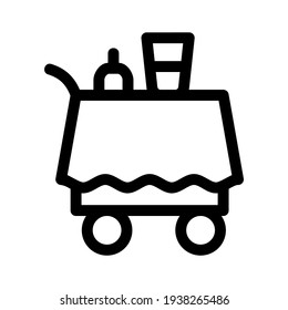 food trolley icon or logo isolated sign symbol vector illustration - high quality black style vector icons
