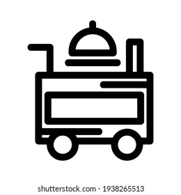food trolley icon or logo isolated sign symbol vector illustration - high quality black style vector icons
