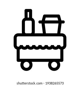 food trolley icon or logo isolated sign symbol vector illustration - high quality black style vector icons
