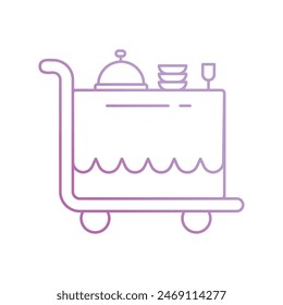 food trolley icon with white background vector stock illustration