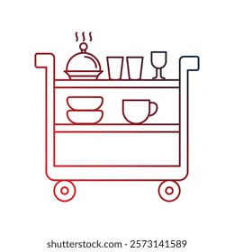 food trolley icon with white background vector stock illustration