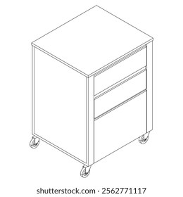 Food Trolley Tray on Cart. Vector Illustration Isolated on White Background. Perfect for Restaurant Menus, Catering Services, Hotel Brochures, and Kitchenware Branding.