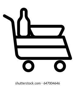 Food Trolley Vector Icon