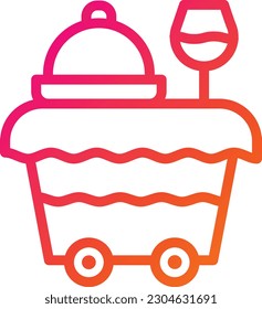 Food trolley Vector Icon Design Illustration