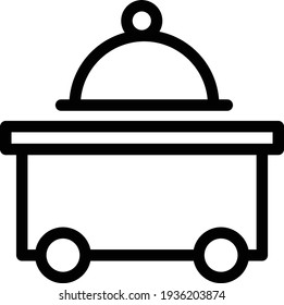 icono de la línea delgada del vector del tranvía