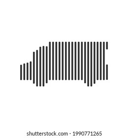 Food truck black barcode line icon vector on white background.