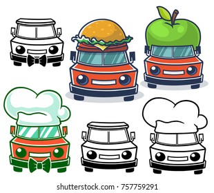 food truck cartoon logo
