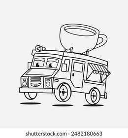 Food Truck Kaffee Gut zum Färben Buch, Zeichenbuch