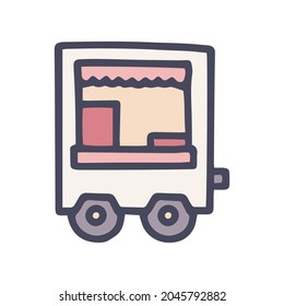 food truck color vector doodle simple icon