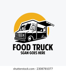 Food truck company logo design vector isolated. Best for food truck related industry