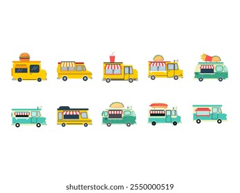 Food Truck Design Element Set