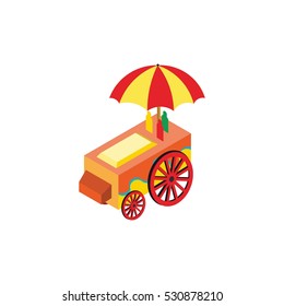 Food Truck Design Vector. Flat 3d Isometric Vector Vehicle. Vector Illustration