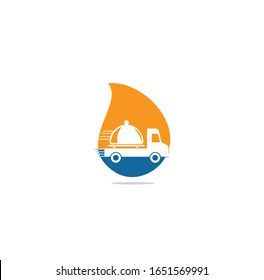 food truck drop shape concept logo design template. food delivery logo design.	