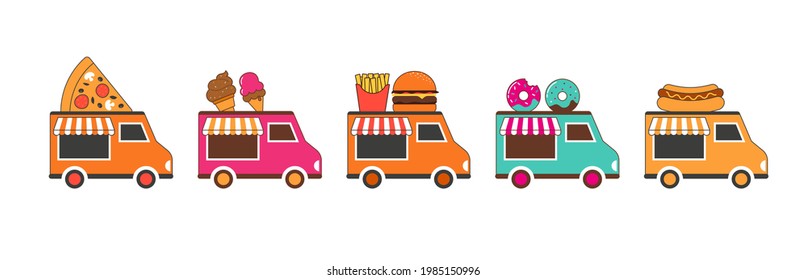 Food Truck Fair, Night Market, Summer Fest, Food And Music Street Fair, Family Festival Poster And Banner Colorful Design