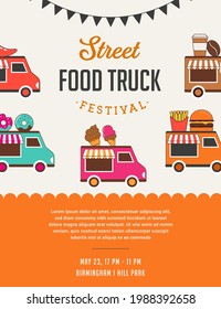 Food Truck Fair, Night Market, Summer Fest, Food And Music Street Fair, Family Festival Poster And Banner