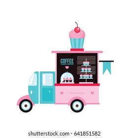 Food truck Fast food Cafe Delicious sweet desserts Cute cupcake
