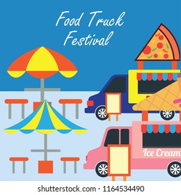 food truck festival banner and poster. vector illustration