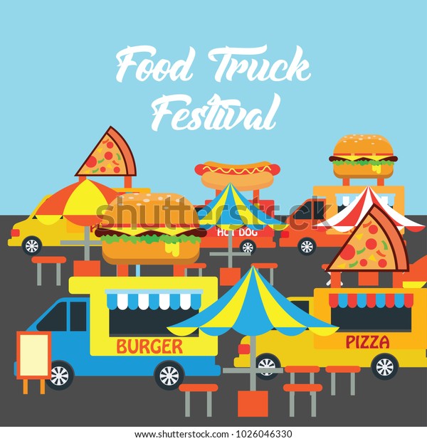 food truck festival banner and poster.\
vector illustration