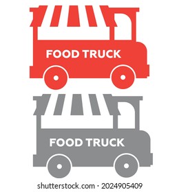 Food truck festival emblems and logos vector
