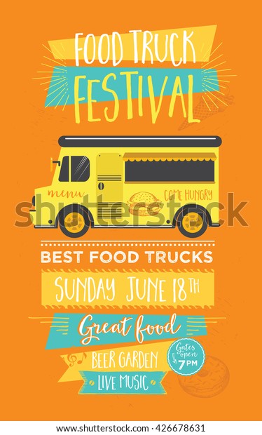 Food Truck Festival Menu Food Brochure Stock Vector Royalty