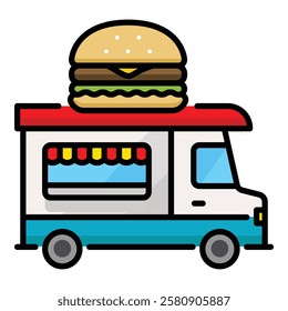 Food truck filled colour icon 