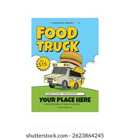 Food Truck flyer poster template design art