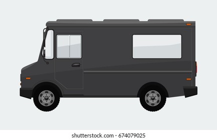 Food Truck Hi-detailed with solid and flat color design template for Mock Up Brand Identity. Illustrated vector