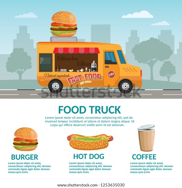 Food Truck Hotdog Coffee Hamburger Vector Stock Vector (Royalty Free ...