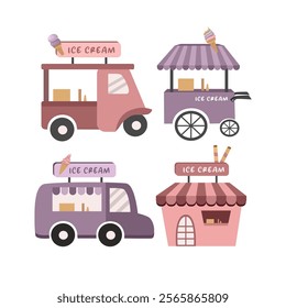 Food truck. Food truck ice cream. Ice cream store. Dessert food truck. Ice cream van.