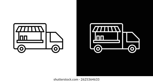 Food truck icon concept stroke on white background
