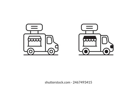 Food Truck icon design with white background stock illustration