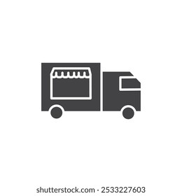 Food truck icon Flat simple outline set