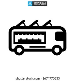 food truck icon or logo isolated sign symbol vector illustration - high quality black style vector icons
