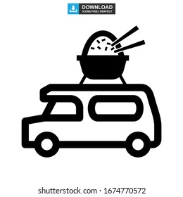 food truck icon or logo isolated sign symbol vector illustration - high quality black style vector icons

