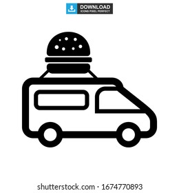food truck icon or logo isolated sign symbol vector illustration - high quality black style vector icons
