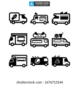 food truck icon or logo isolated sign symbol vector illustration - Collection of high quality black style vector icons
