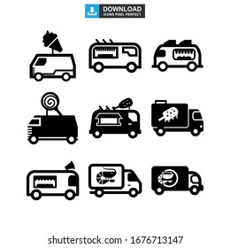 food truck icon or logo isolated sign symbol vector illustration - Collection of high quality black style vector icons
