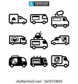 food truck icon or logo isolated sign symbol vector illustration - Collection of high quality black style vector icons
